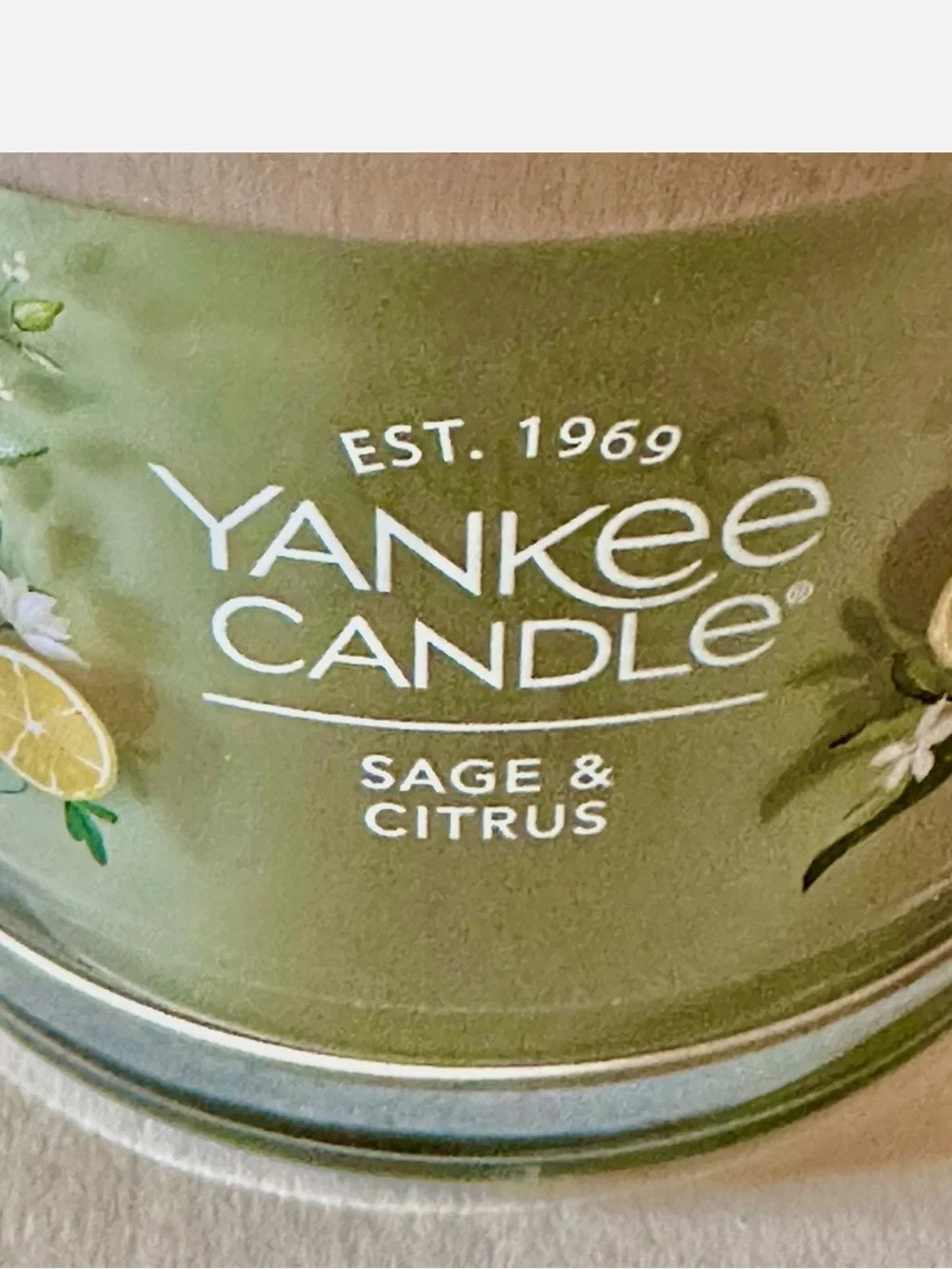Yankee Candle Sage & Citrus Jar Candle - Green with Lid